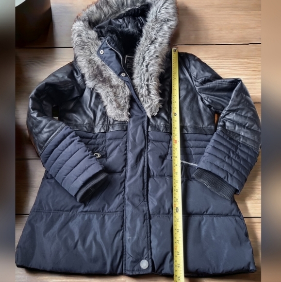 Point Zero Quilted Black Parka Coat Ladies Size M - Picture 8 of 11